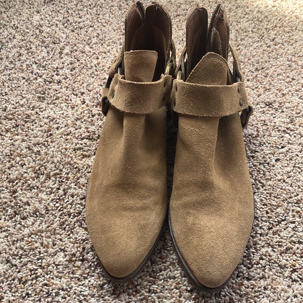 Frye, tan suede size 9 booties.